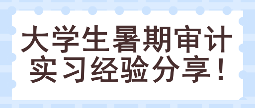 大學(xué)生暑期審計(jì)實(shí)習(xí)經(jīng)驗(yàn)分享！