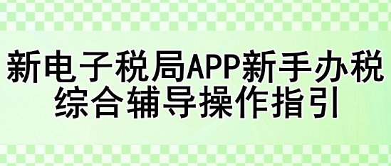 新電子稅局APP新手辦稅綜合輔導操作指引