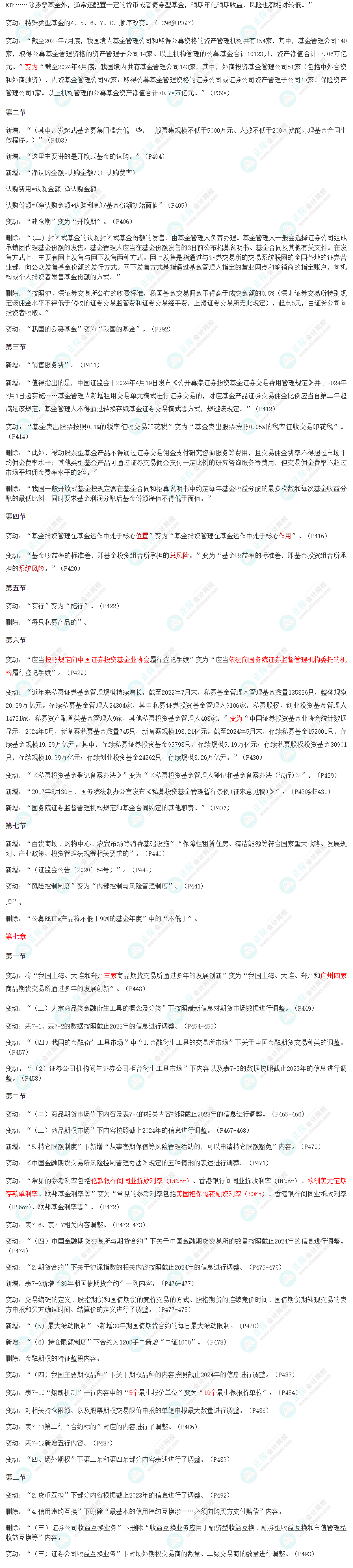 2024版證券從業(yè)《金融市場基礎(chǔ)知識》教材變動解讀！