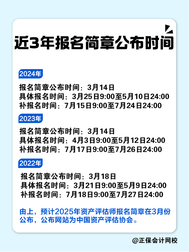 2025年資產(chǎn)評估師報名簡章何時公布？