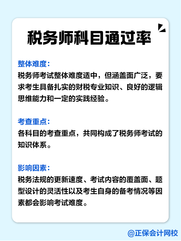 稅務(wù)師科目難度及科目通過(guò)率！