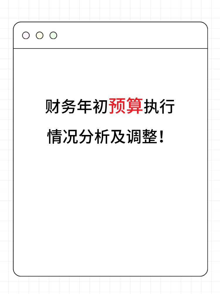 財(cái)務(wù)年初預(yù)算執(zhí)行情況分析及調(diào)整！