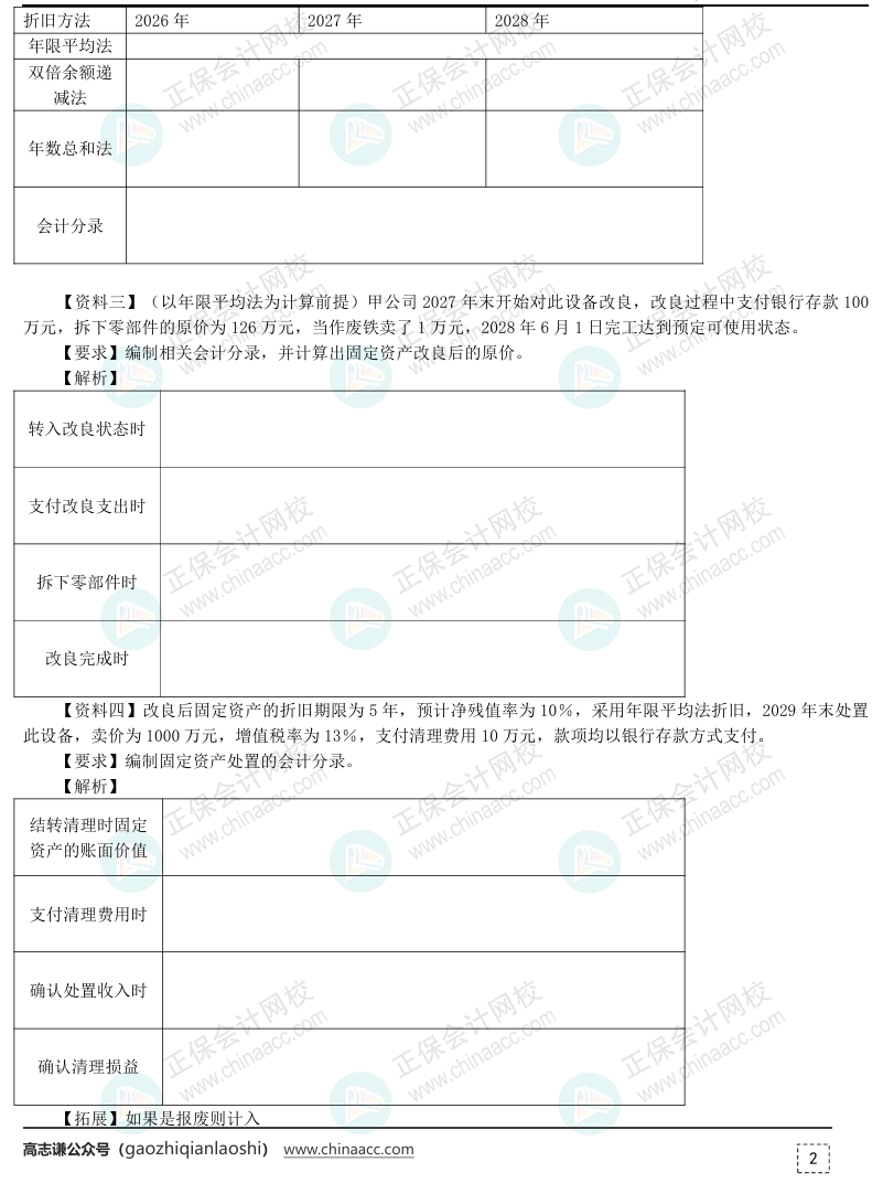 【題目下載】2025年《初級會計實務(wù)》母儀天下第一季-非現(xiàn)金資產(chǎn)專題（2）