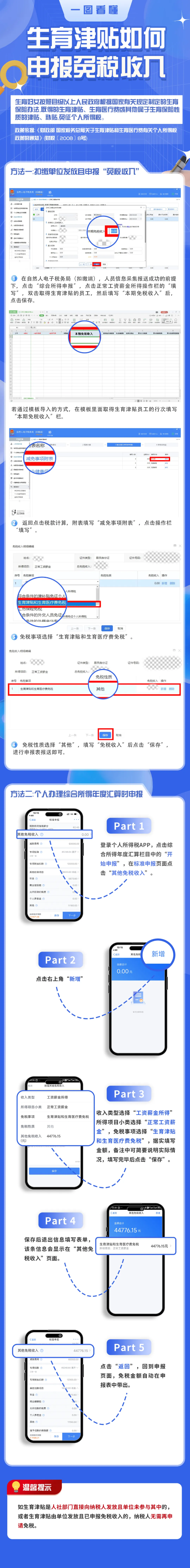 一圖讀懂生育津貼如何申報(bào)免稅收入
