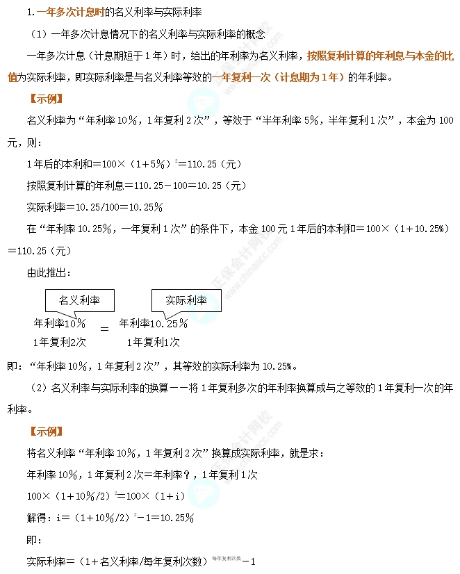 名義利率與實際利率