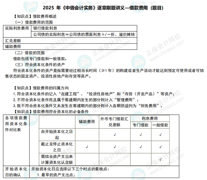 【刷題講義】高志謙老師2025年《中級會計實務(wù)》逐章刷題：借款費用