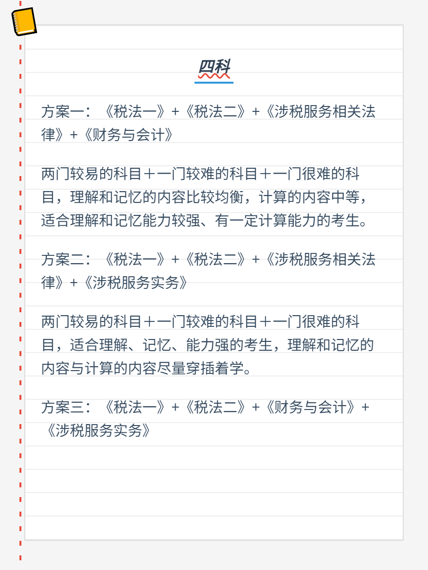 稅務(wù)師科目搭配方案