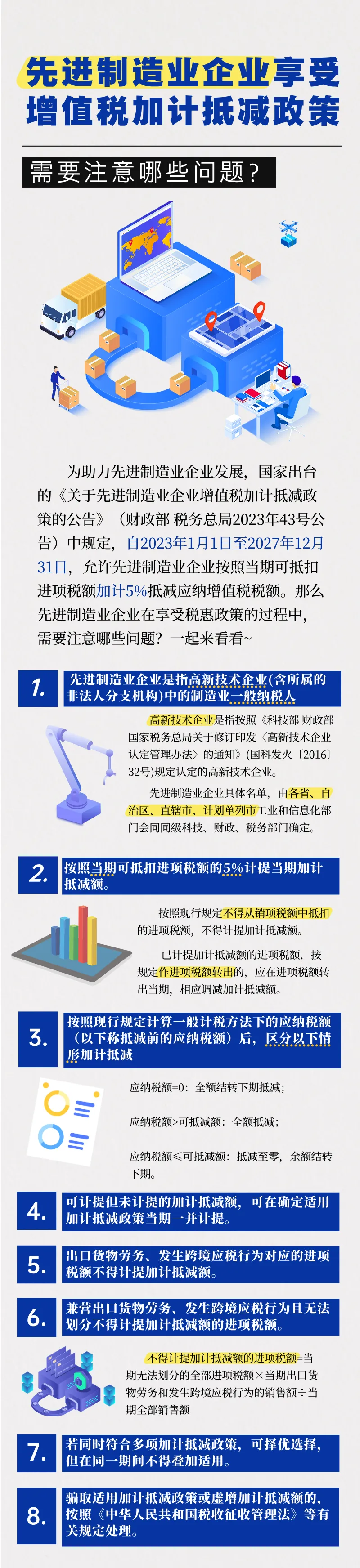 先進制造業(yè)企業(yè)享受增值稅加計抵減政策，需要注意哪些問題？